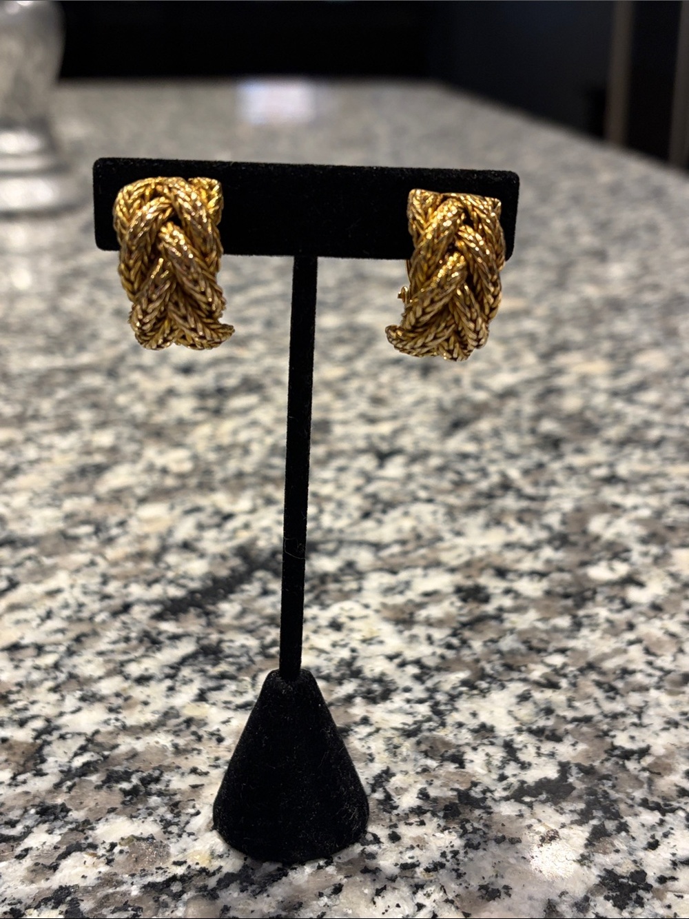 Sylvia Karels vintage Rope Gold Clip-On Earrings